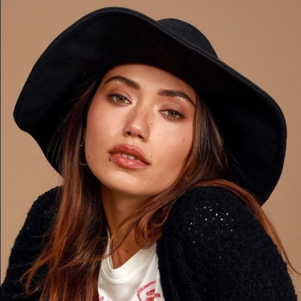 Rustic Dark Blue Suede Floppy Hat ♡